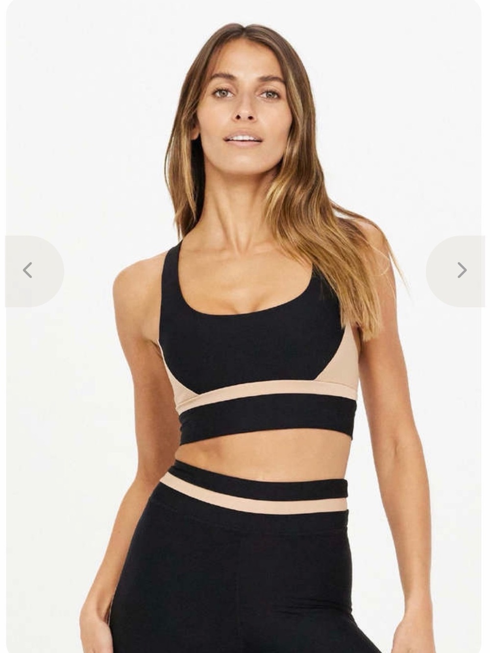 The Upside Black & Nude Colorblock Scoop Sports Bra